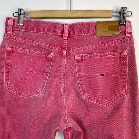 Vintage Y2K Tommy Hilfiger Hipster Straight Leg Jeans Pink Island Punch Womens 4 - Picture 7 of 14